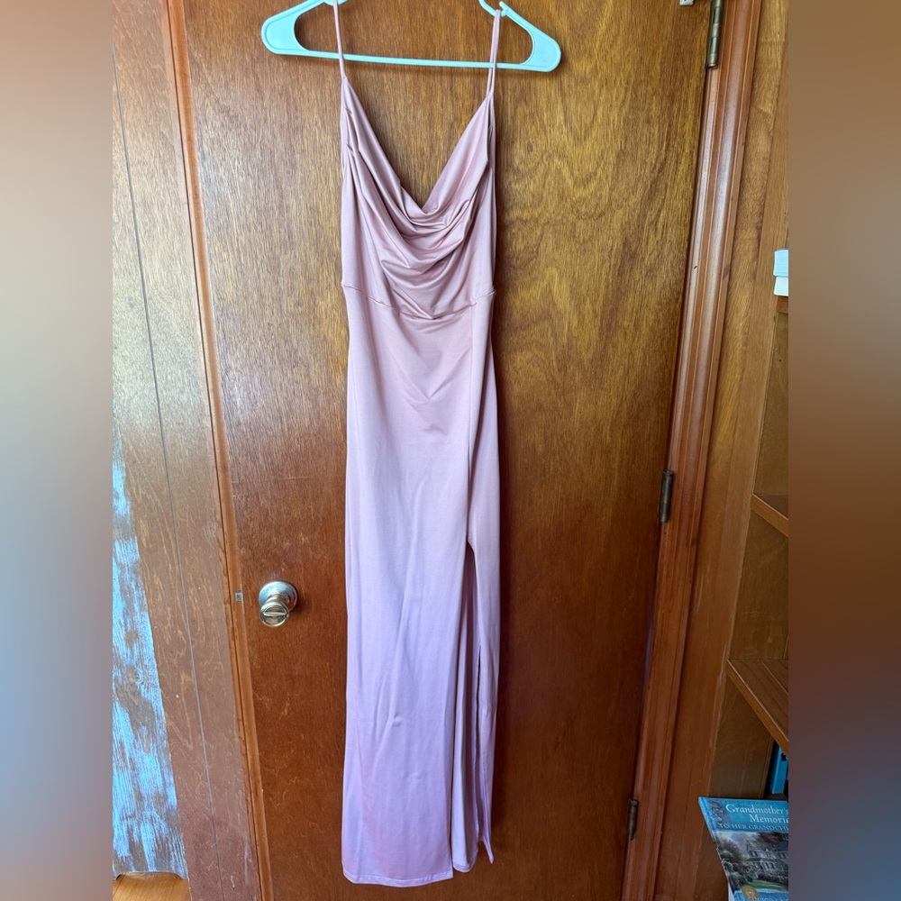Fashion Nova Purple Sleeveless Cowl Neck Maxi Gown